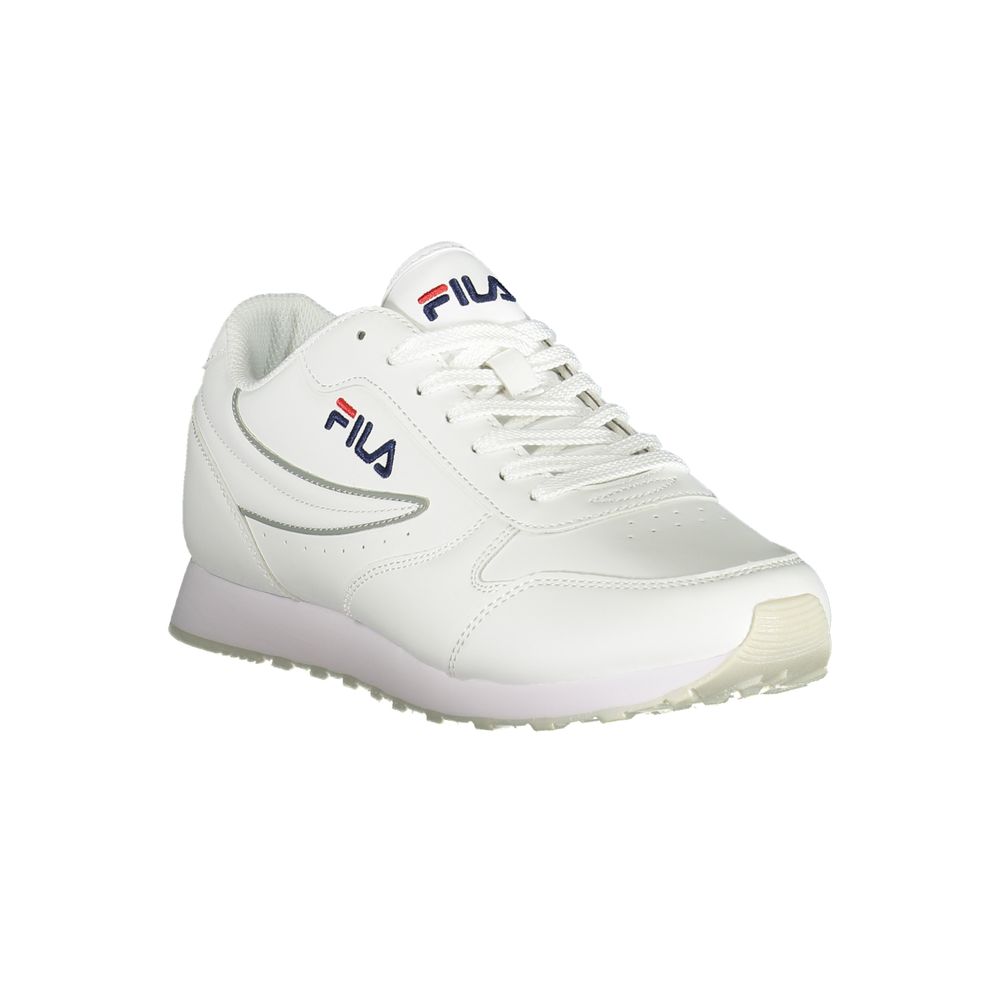 Fila Pristine White Sports Sneakers with Contrast Accents - The Gentlemen's Vault
