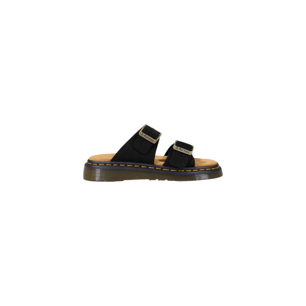 Dr. Martens Black Leather Flat Sandals - The Gentlemen's Vault