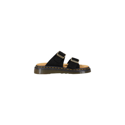 Dr. Martens Black Leather Flat Sandals - The Gentlemen's Vault