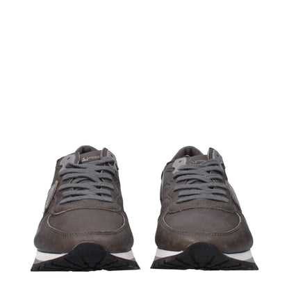 Philippe Model Gray Leather Sneakers - The Gentlemen's Vault
