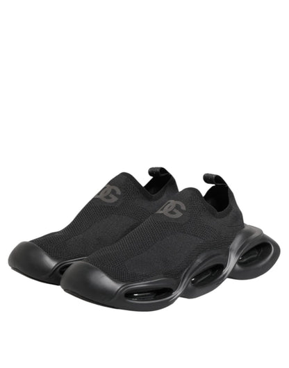 Dolce & Gabbana Black Slip On Wave Low Top Men Sneaker Shoes - The Gentlemen's Vault