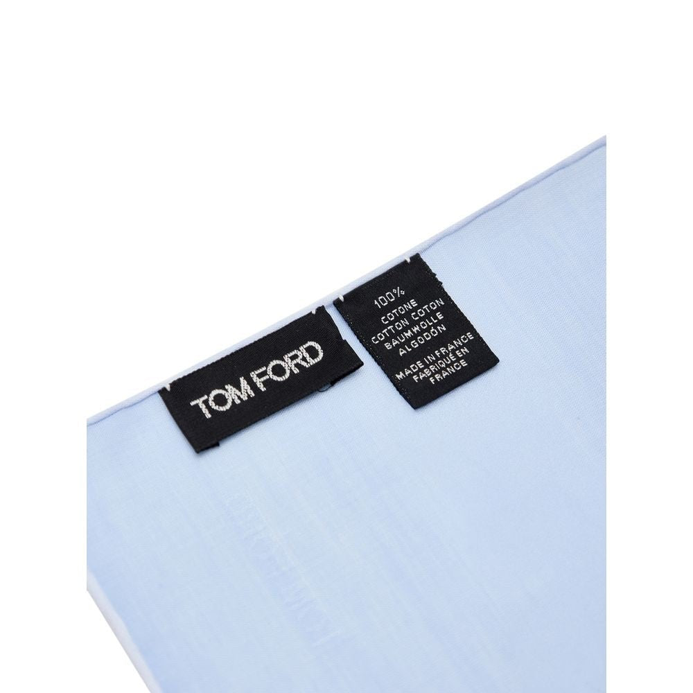 Tom Ford Blue Cotton Pocket Square - The Gentlemen's Vault