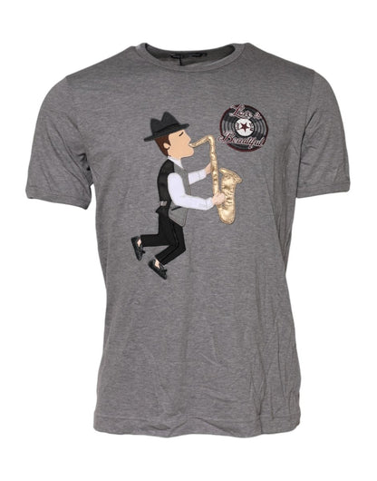 Dolce & Gabbana Gray DGFamily Cotton Crew Neck T-shirt - The Gentlemen's Vault