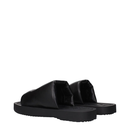 Burberry Black Leather Slippers Sandals - The Gentlemen's Vault