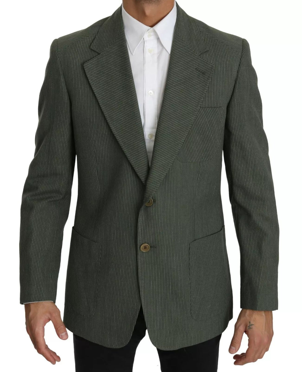 Romeo Gigli Green Linen Blazer One Piece Single Breasted Jacket - The Gentlemen's Vault