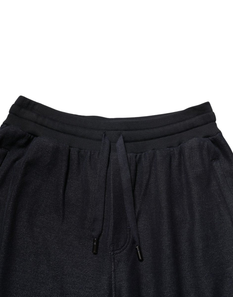 Dolce & Gabbana Black Cotton Blend Drawstring Jogger Jogger Pants - The Gentlemen's Vault