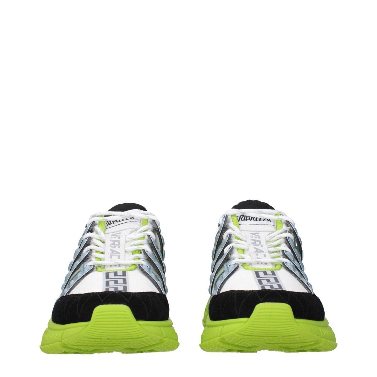 Versace White Fabric Athletic Sneakers - The Gentlemen's Vault