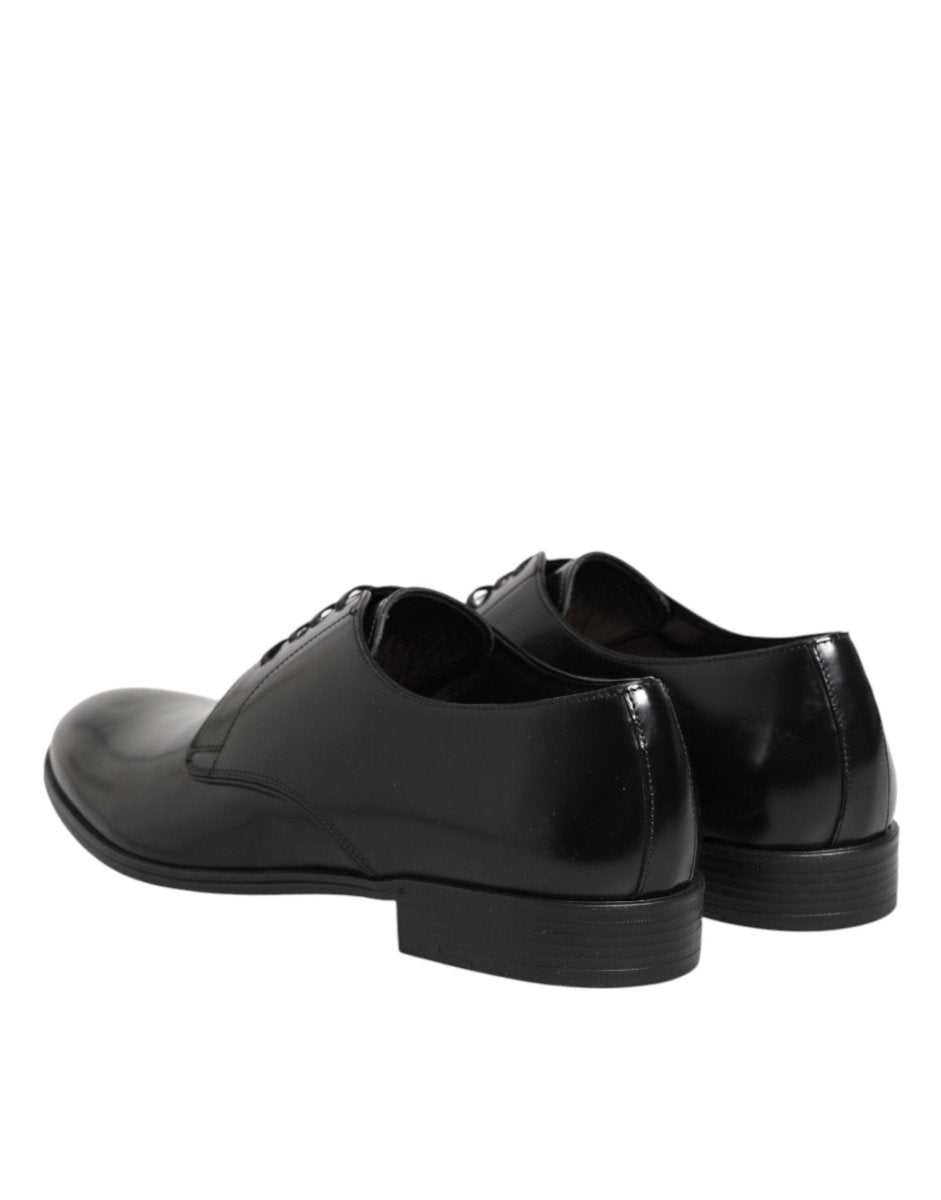 Dolce & Gabbana Black Calfskin Leather Derby Dress Shoes - The Gentlemen's Vault