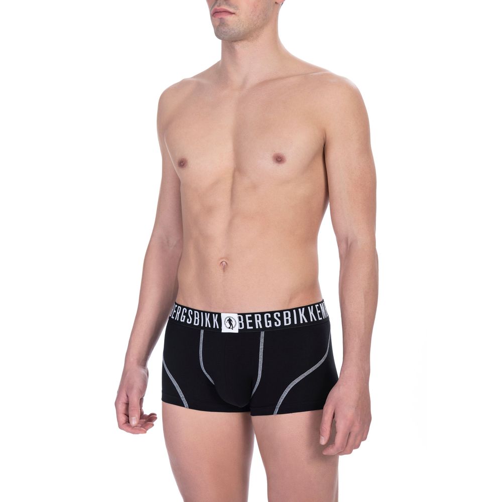 Bikkembergs Black Cotton Men's Trunk Underwear Twin Pack - The Gentlemen's Vault