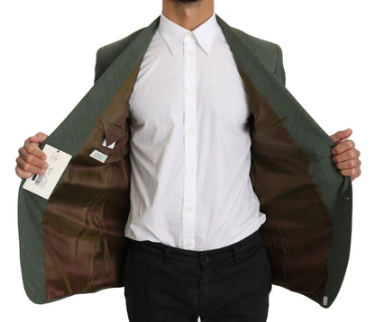 Romeo Gigli Green Linen Blazer One Piece Single Breasted Jacket - The Gentlemen's Vault