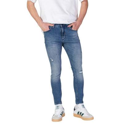 Antony Morato Blue Cotton Skinny Jeans - The Gentlemen's Vault