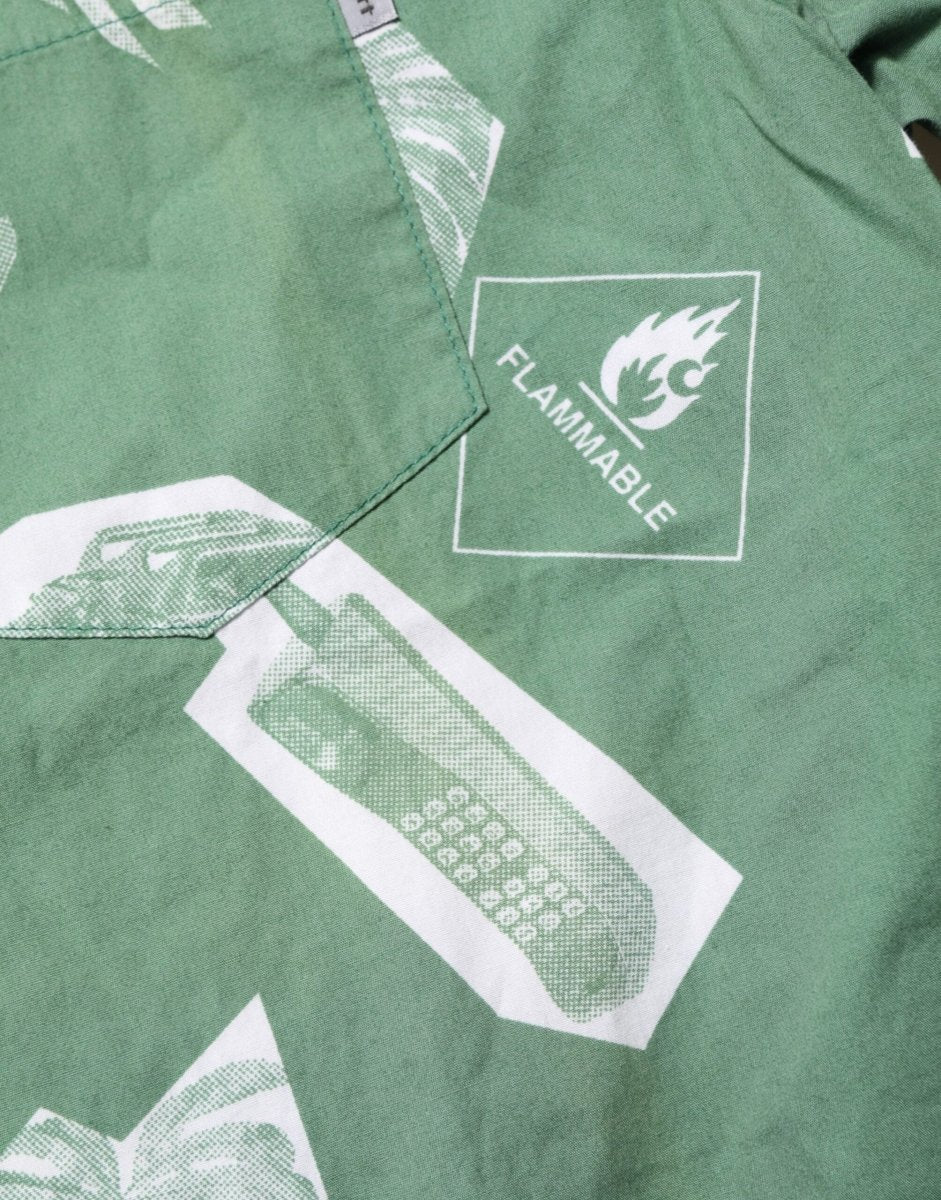 Carhartt Wip Green Printed Cotton Collared Short Sleeves Polo Shirt - The Gentlemen's Vault