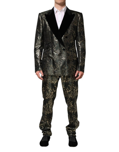 Dolce & Gabbana Metallic Floral Jacquard Silk 2 Piece Suit - The Gentlemen's Vault