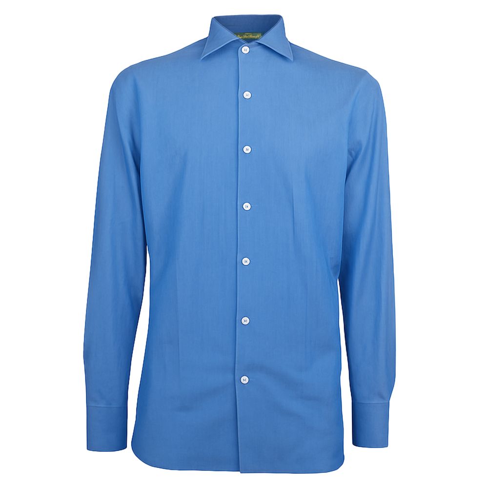 Loro Piana Made in Italy Blue Cotton Men's Shirt - The Gentlemen's Vault