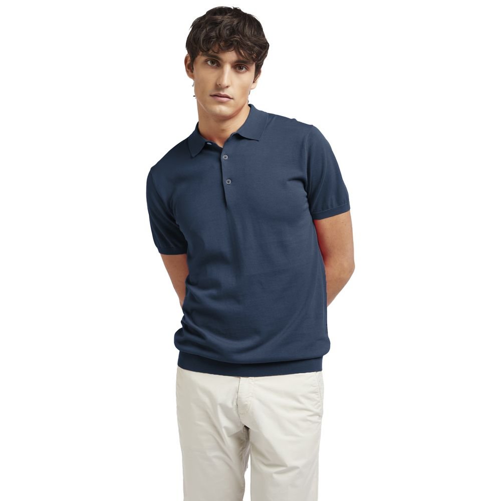 AT.P.CO Blue Cotton Polo Shirt - The Gentlemen's Vault