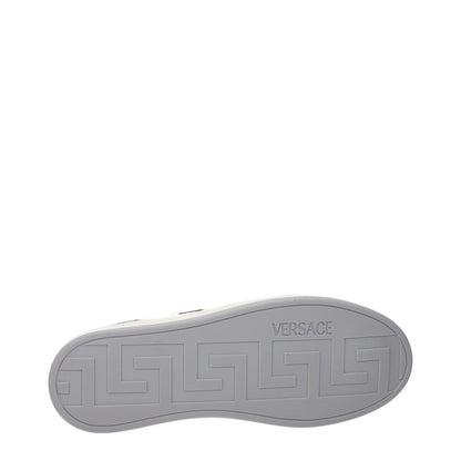 Versace White Leather Low Tops - The Gentlemen's Vault