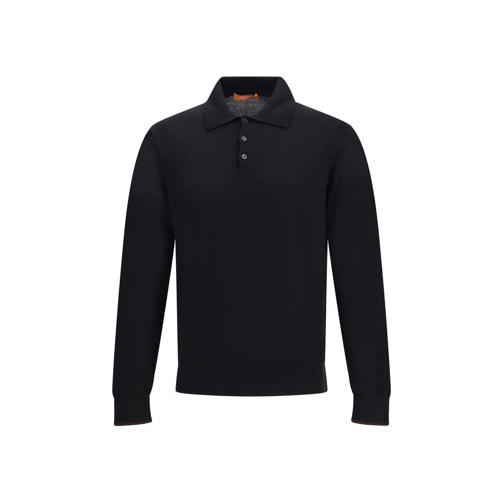 Cruna Knitted Long Sleeved Polo Shirt - The Gentlemen's Vault