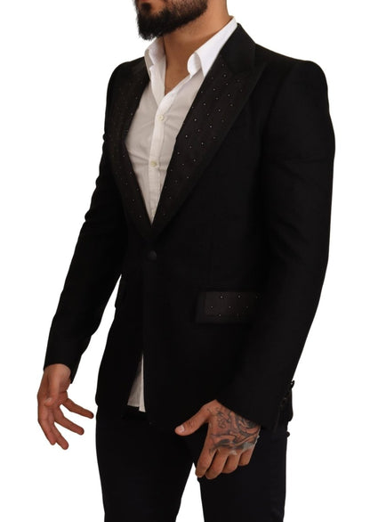 Dolce & Gabbana Black Wool Slim Fit Coat Blazer Jacket - The Gentlemen's Vault
