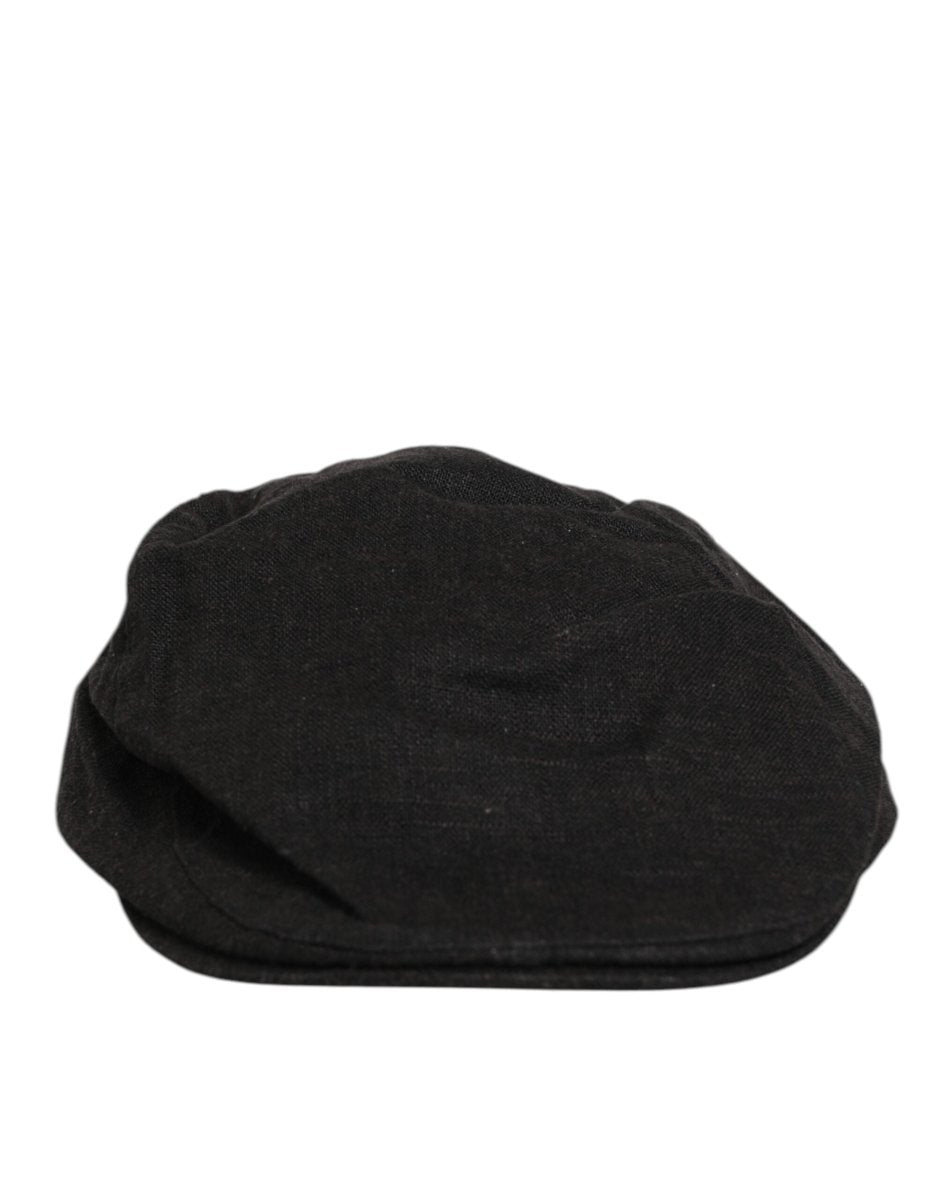 Dolce & Gabbana Black Cotton DG Logo Newsboy Cloth Capello Hat - The Gentlemen's Vault