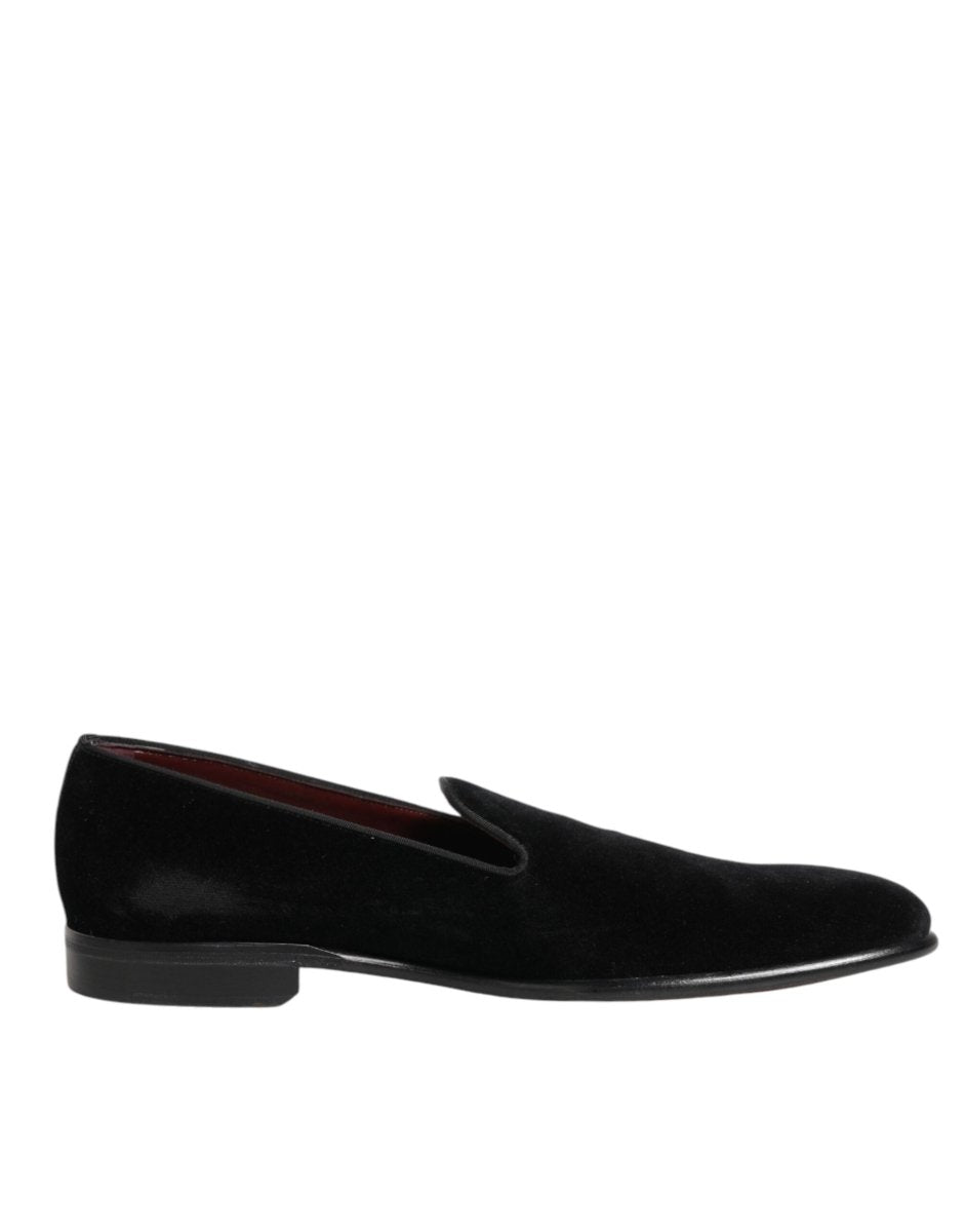 Dolce & Gabbana Black Leather Suede Slip On Loafer Dress Shoes - The Gentlemen's Vault
