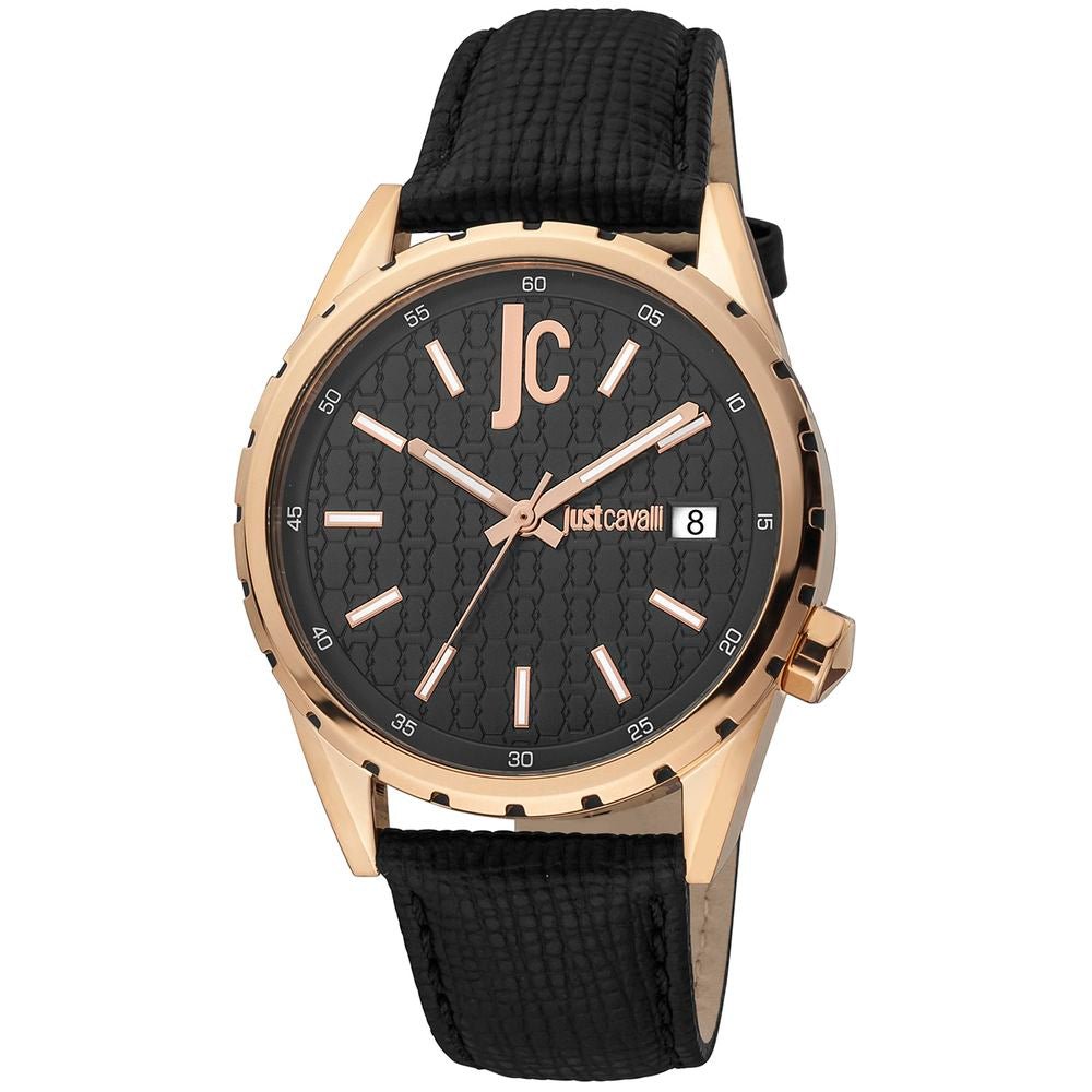 Just Cavalli Black Leather Dress Watch - The Gentlemen's Vault