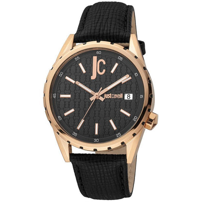 Just Cavalli Black Leather Dress Watch - The Gentlemen's Vault