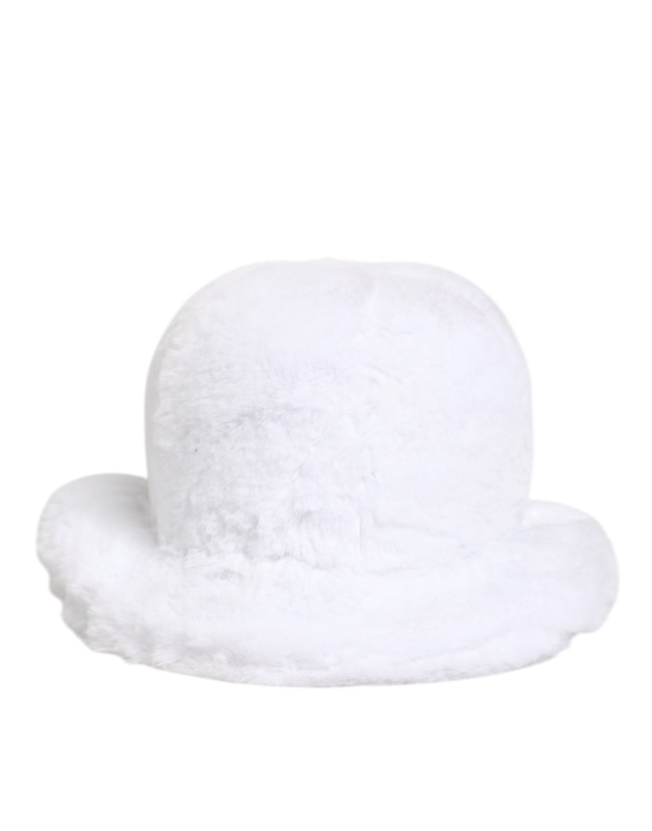 Dolce & Gabbana White Modacrylic Fur Bucket Men Capello Hat - The Gentlemen's Vault