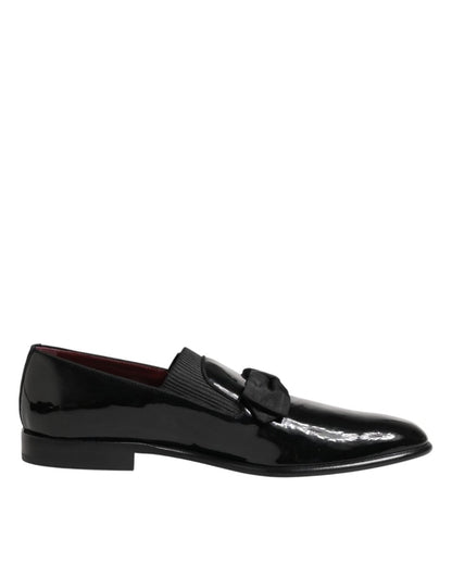 Dolce & Gabbana Black Leather Slip On Dress Men Loafers Shoes - The Gentlemen's Vault