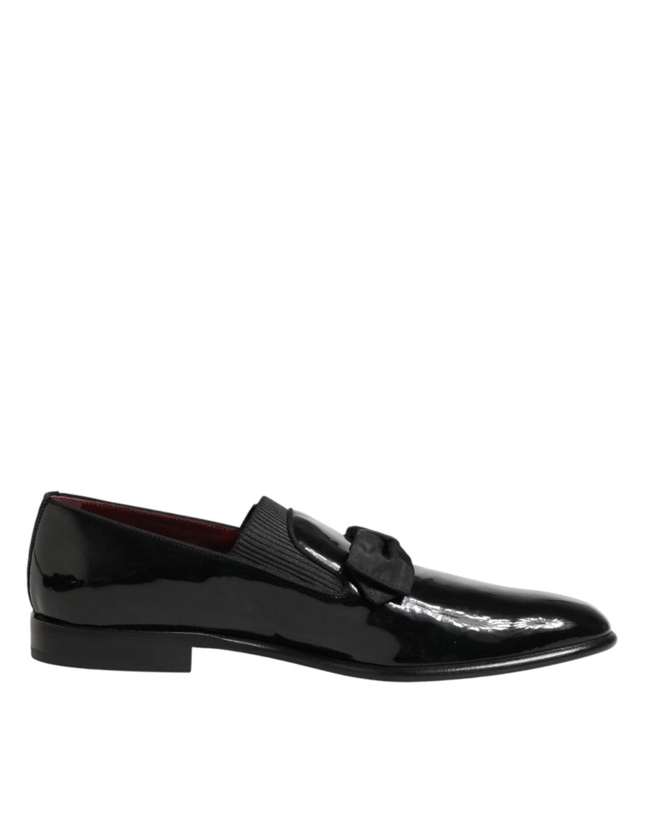 Dolce & Gabbana Black Leather Slip On Dress Men Loafers Shoes - The Gentlemen's Vault