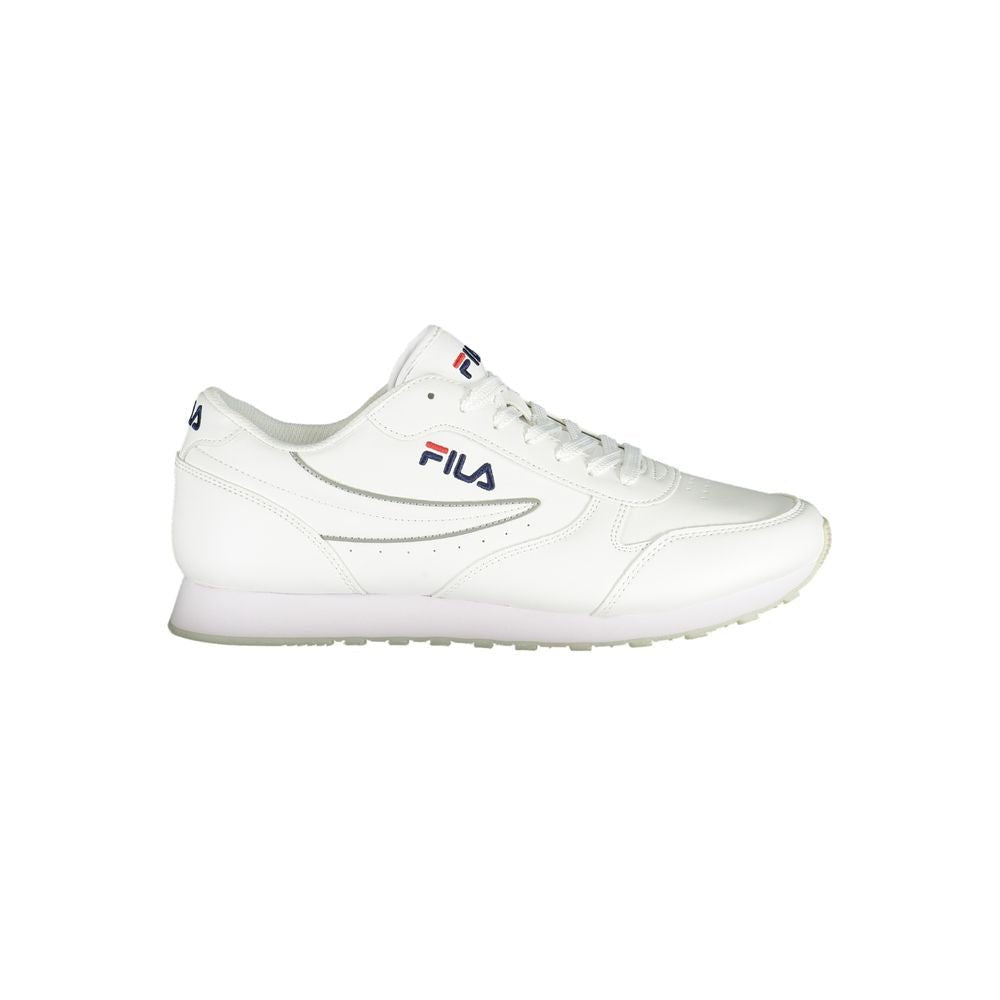 Fila Pristine White Sports Sneakers with Contrast Accents - The Gentlemen's Vault