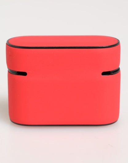 Dolce & Gabbana Red PVC DG Logo Embossed Men Flip Holder Airpods Case - The Gentlemen's Vault