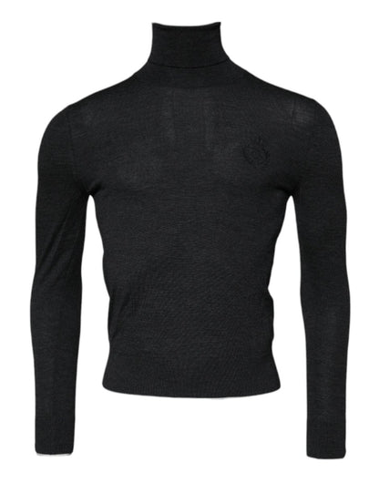 Dolce & Gabbana Black Wool Turtle Neck Men Pullover Sweater - The Gentlemen's Vault