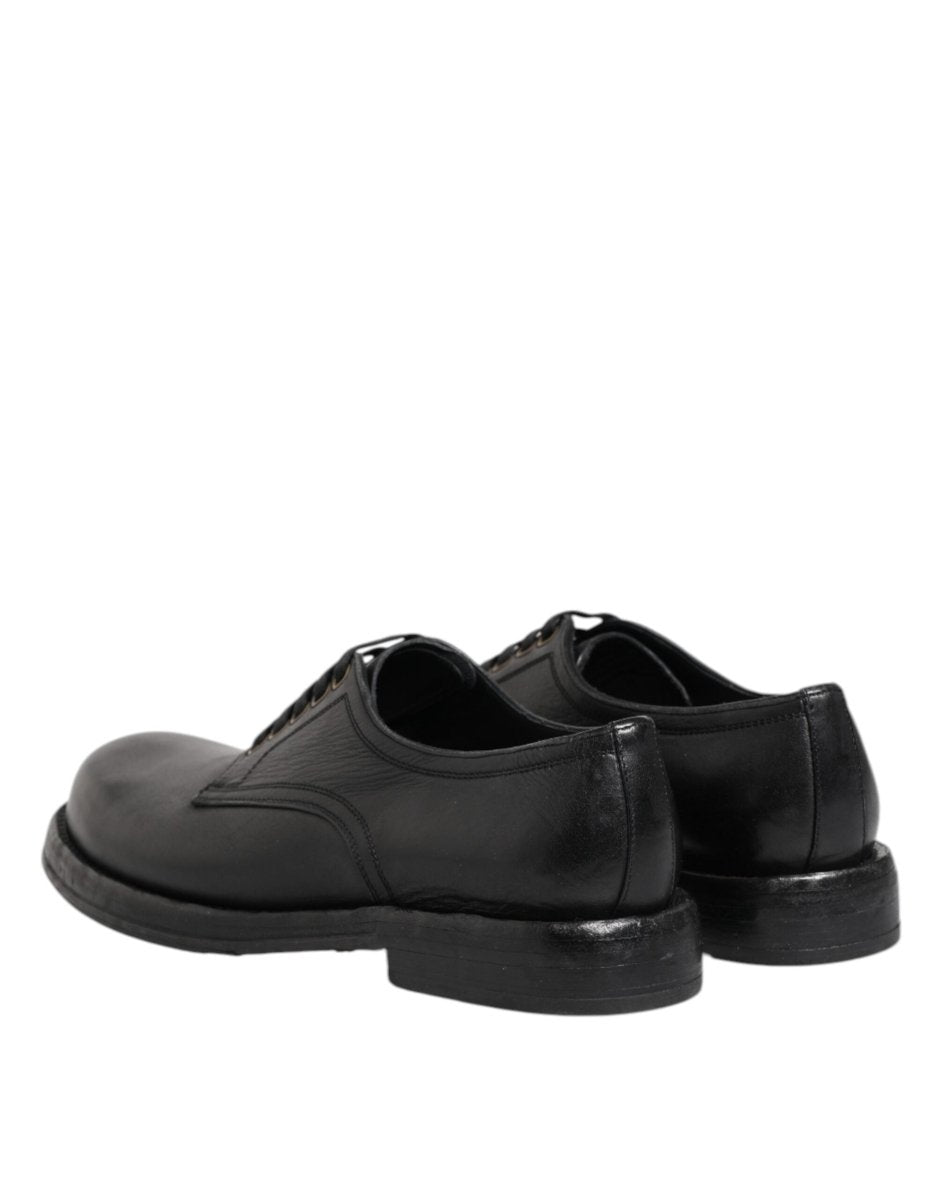 Dolce & Gabbana Black Leather Lace Up Derby Formal Shoes - The Gentlemen's Vault
