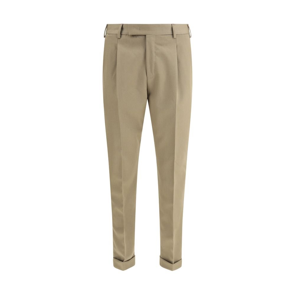 PT Torino Green Fleece Wool Dress Pants - The Gentlemen's Vault