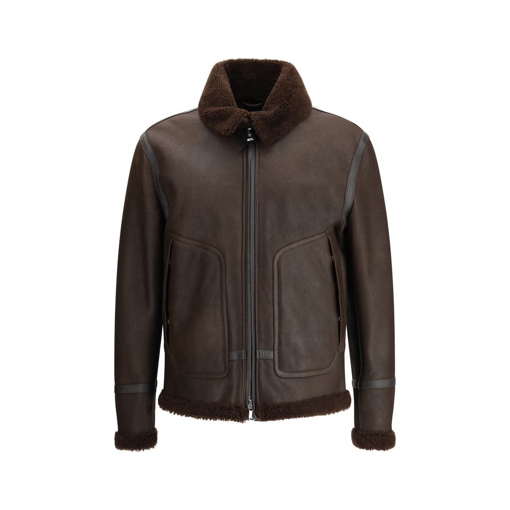 Valstar Coburn aviator Jacket in waxed suede shearling - The Gentlemen's Vault