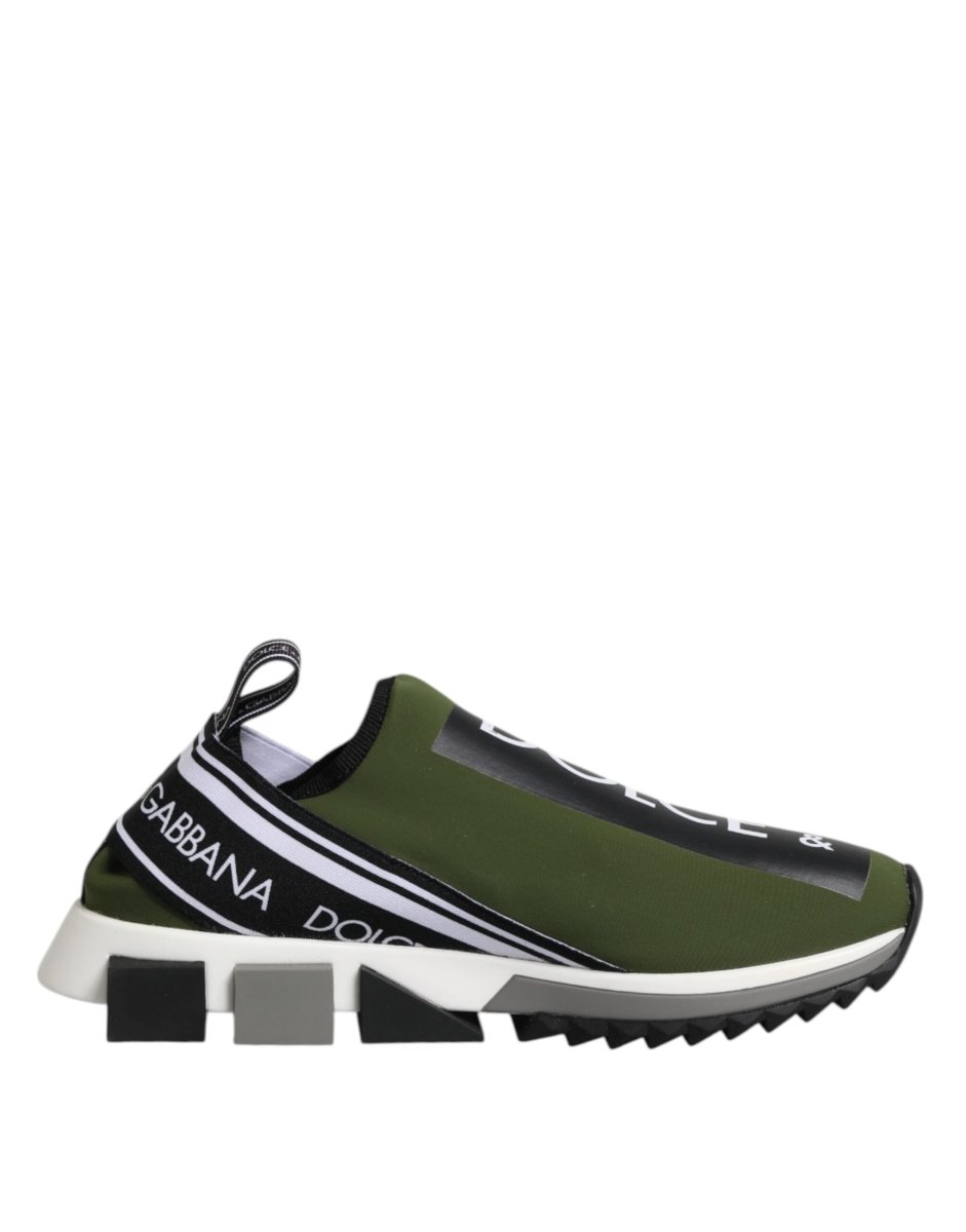 Dolce & Gabbana Green Black Slip On Sorrento Sneakers Shoes - The Gentlemen's Vault