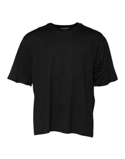 Dolce & Gabbana Black Cotton Crew Neck Short Sleeves T-shirt - The Gentlemen's Vault