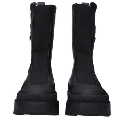 Moncler Black Leather Ankle Boots - The Gentlemen's Vault