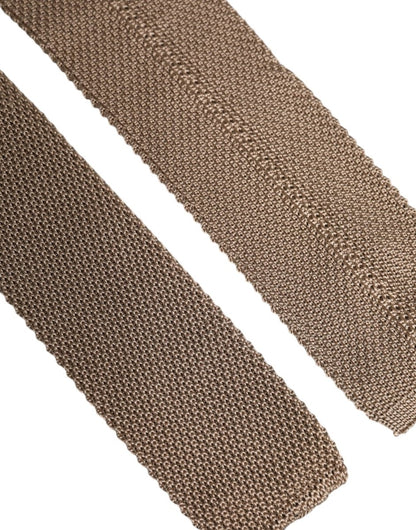 Dolce & Gabbana Brown Silk Adjustable Necktie Tie - The Gentlemen's Vault