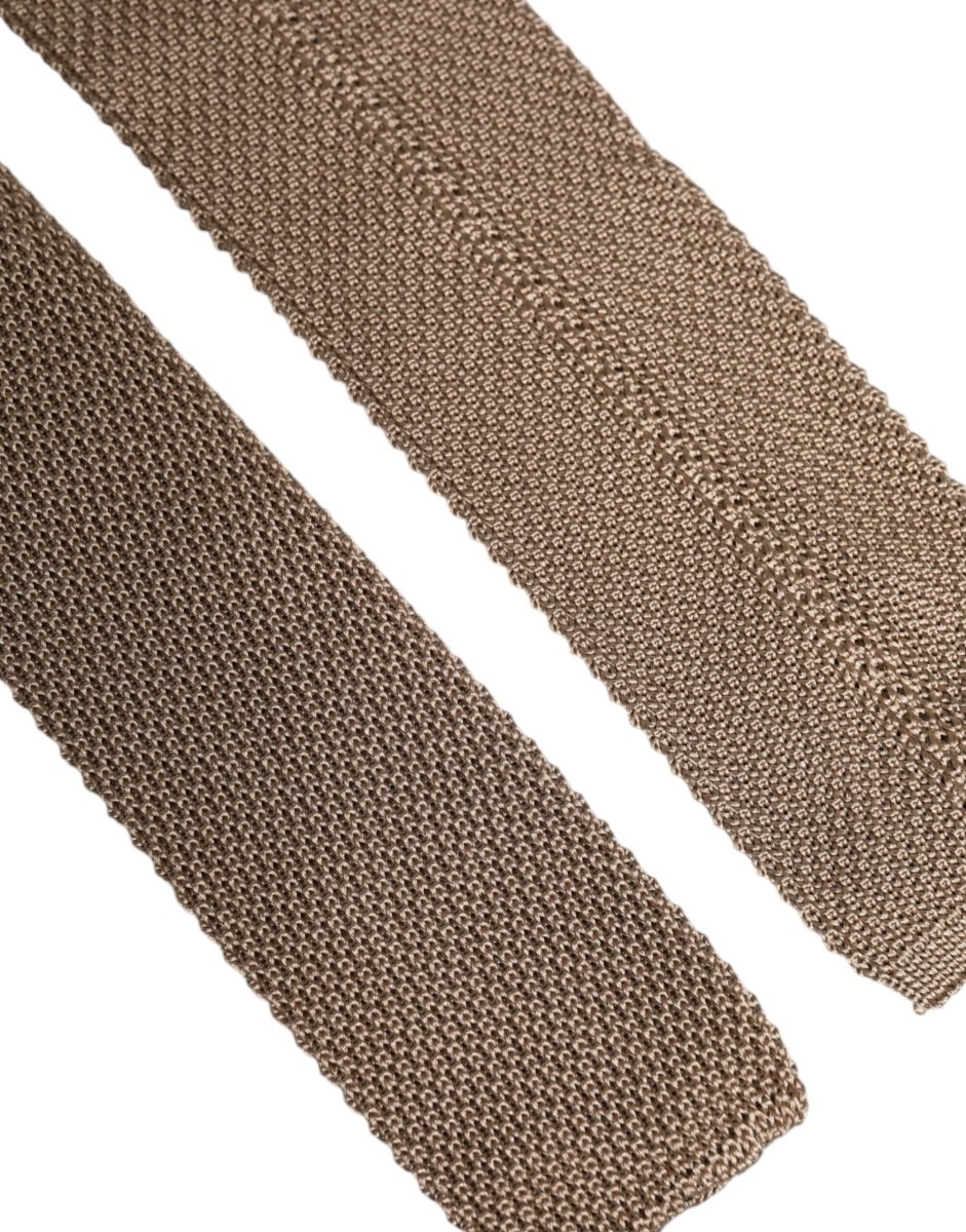 Dolce & Gabbana Brown Silk Adjustable Necktie Tie - The Gentlemen's Vault