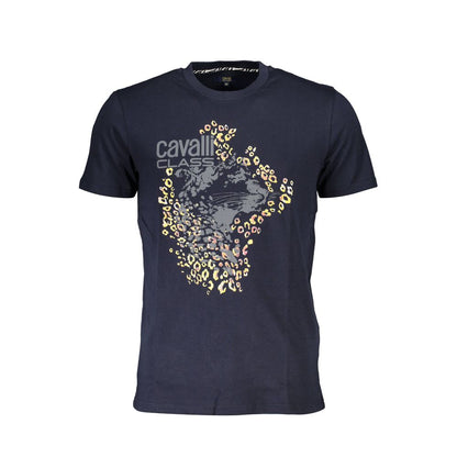 Cavalli Class Blue Cotton T-Shirt - The Gentlemen's Vault