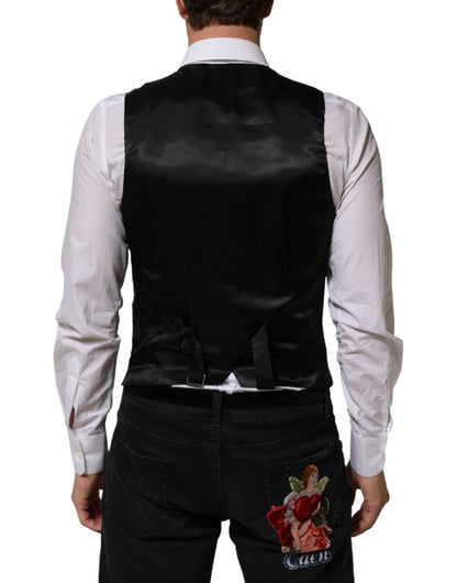 Dolce & Gabbana Black Polyester Dress Formal Waistcoat Vest - The Gentlemen's Vault