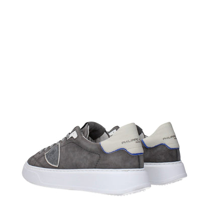 Philippe Model Gray Leather Sneakers - The Gentlemen's Vault