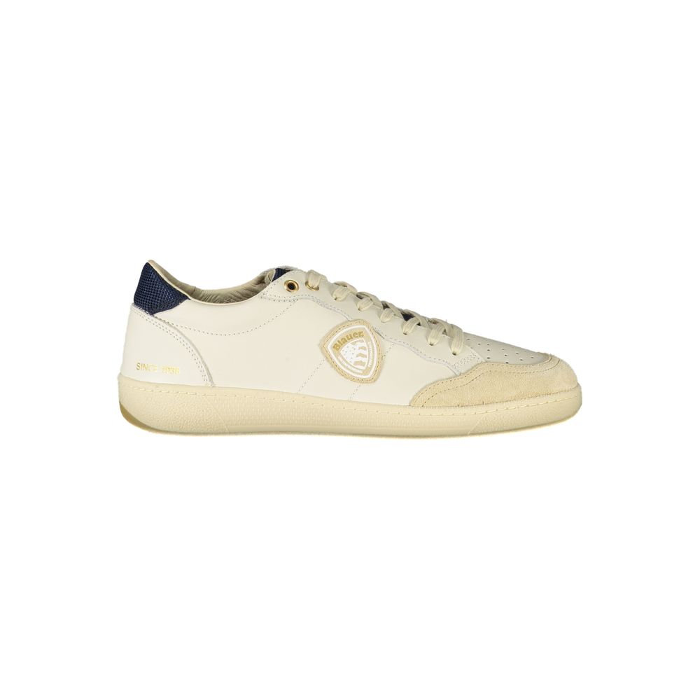 Blauer White Polyester Sneaker - The Gentlemen's Vault