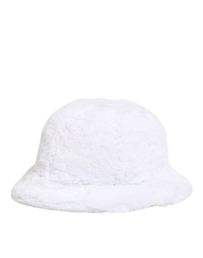 Dolce & Gabbana White Modacrylic Fur Bucket Men Capello Hat - The Gentlemen's Vault