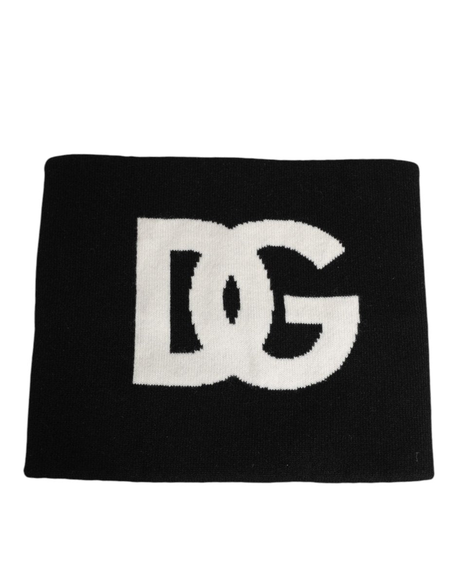 Dolce & Gabbana Black D&G Logo Cashmere Knitted Men One Size Scarf - The Gentlemen's Vault