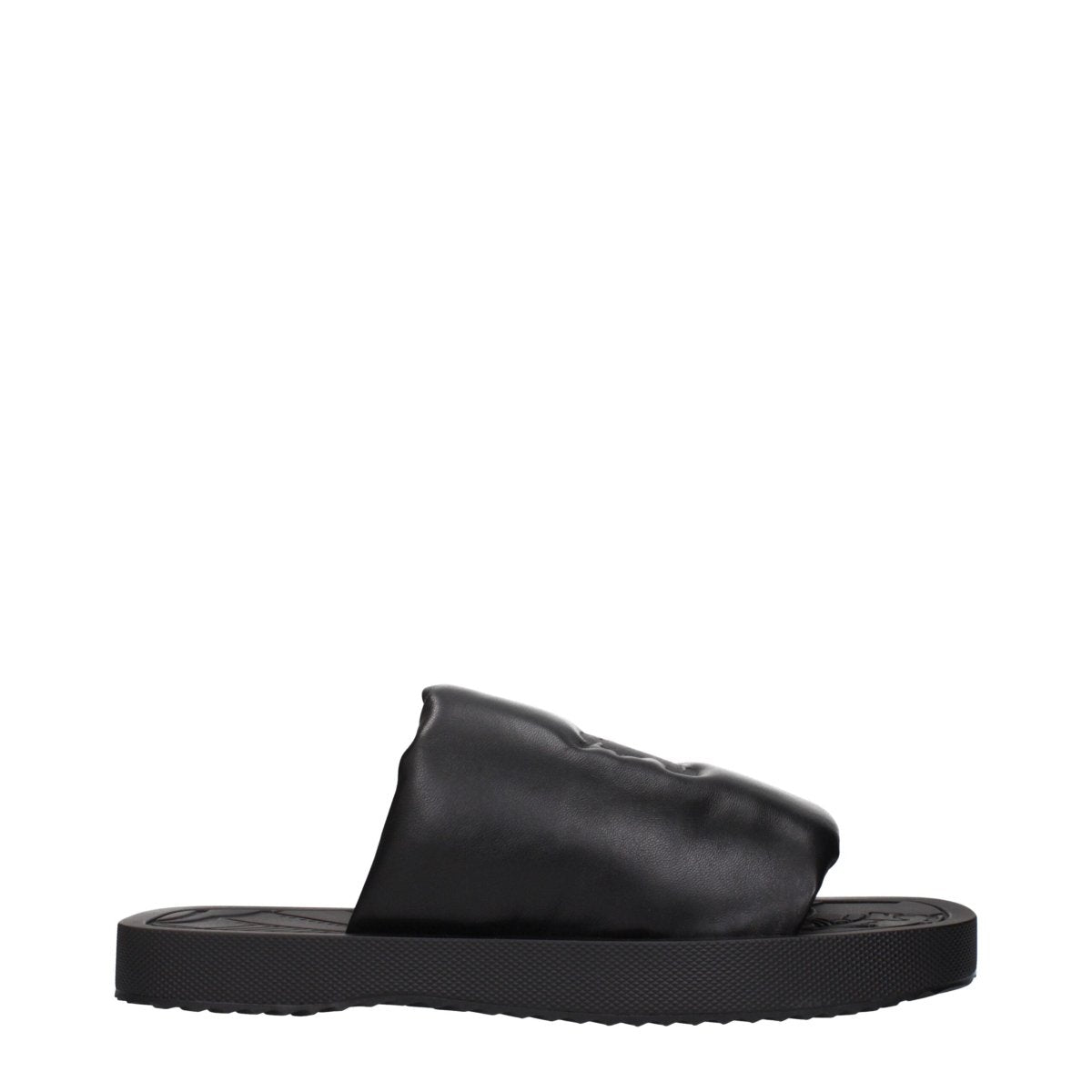 Burberry Black Leather Slippers Sandals - The Gentlemen's Vault