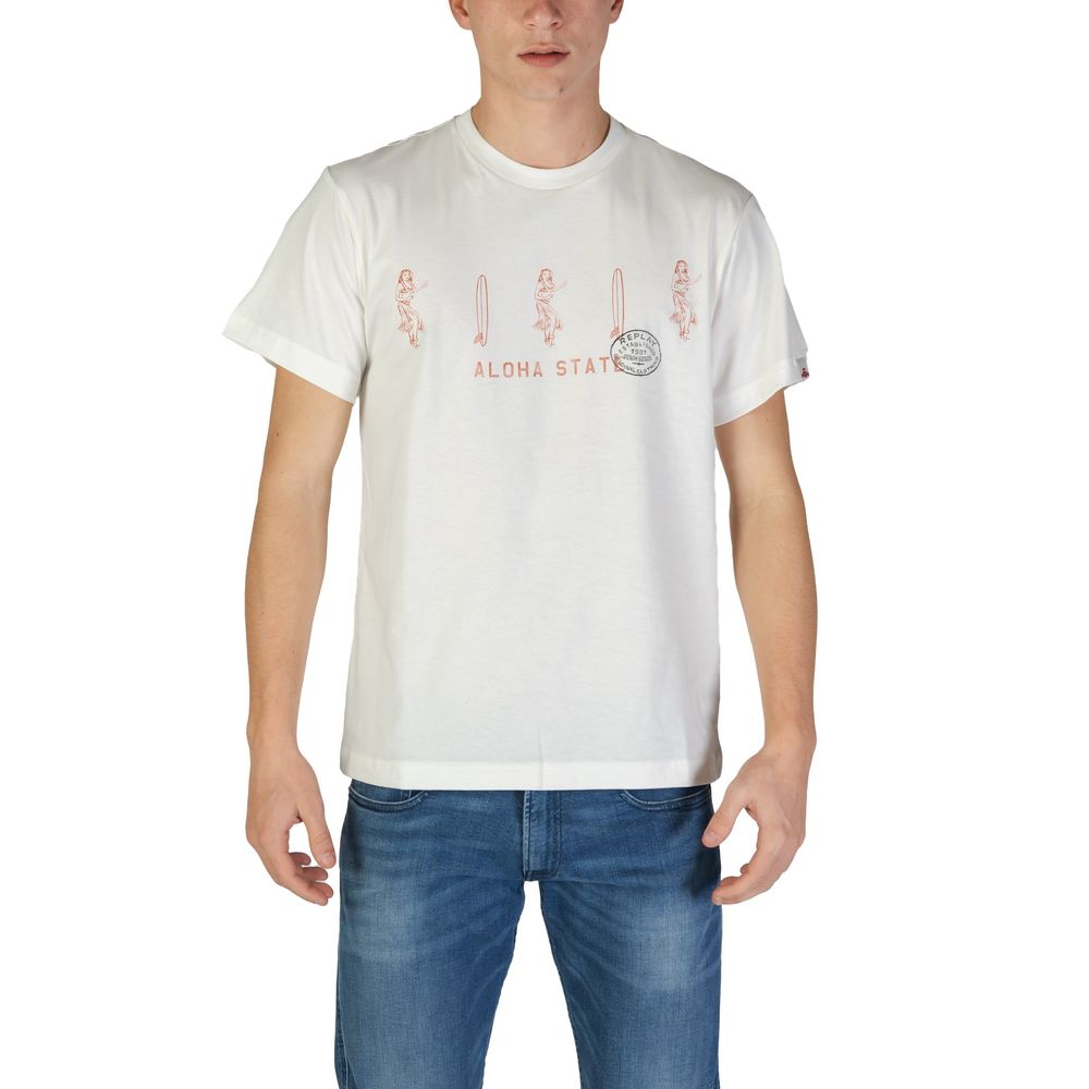 Replay White Cotton T-Shirt - The Gentlemen's Vault