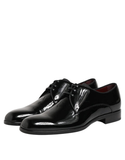 Dolce & Gabbana Black Calfskin Leather Derby Dress Shoes - The Gentlemen's Vault
