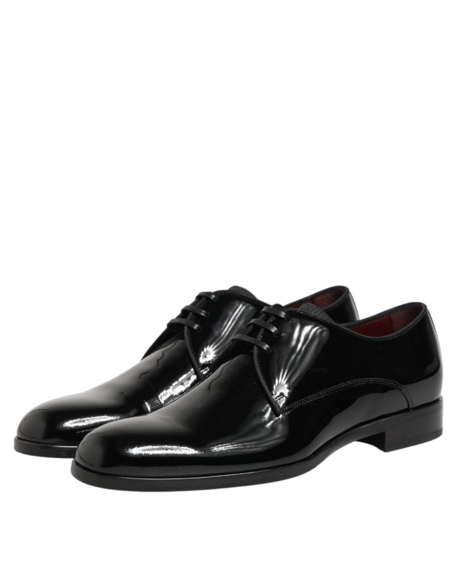 Dolce & Gabbana Black Calfskin Leather Derby Dress Shoes - The Gentlemen's Vault